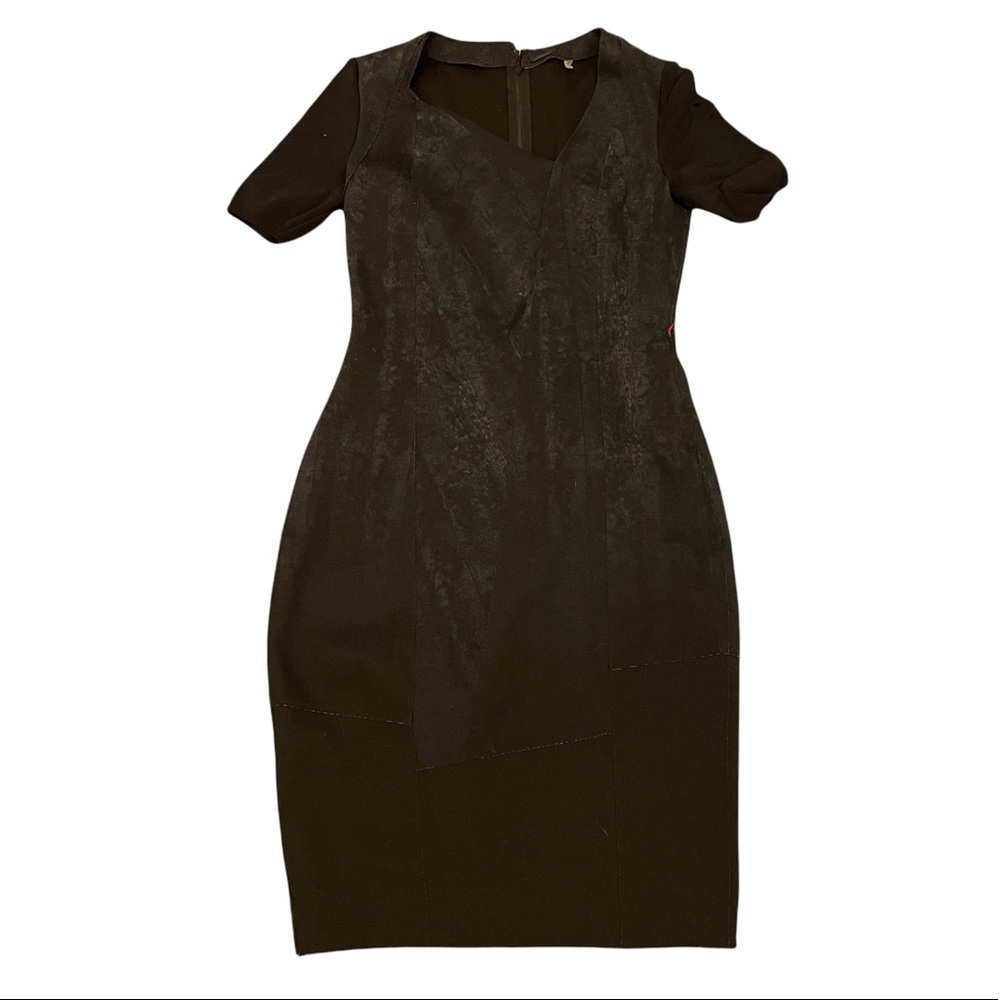 Ellie Tahari size medium Black dress with distressed fabric